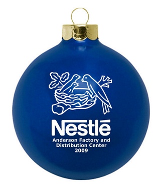 Click here for additional designs of Glass Custom Ornaments for Company Events