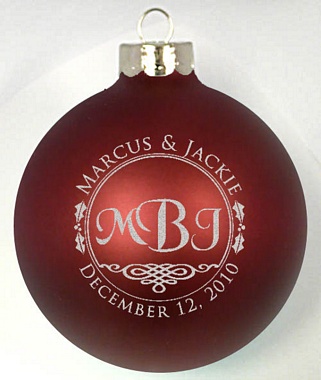 Click here for additional designs of Glass Custom Ornaments for Weddings and Occasions