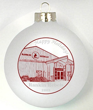 Click here for additional designs of Glass Custom Ornaments for School, College, University fundraiser