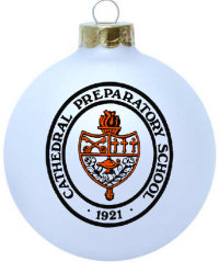 glass school Christmas ornament