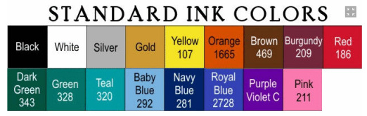 Custom Ornaments Standard Ink Colors Custom Ornaments Standard Ink Colors