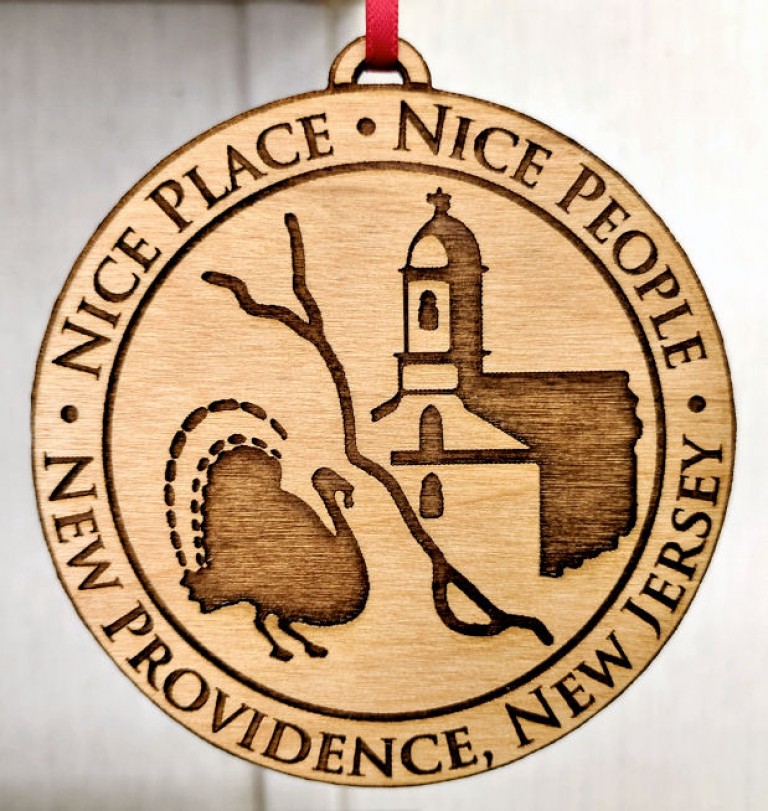 New Providence, NJ Wood Ornament Custom Engraved