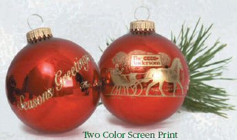 banded silkscreen ornaments